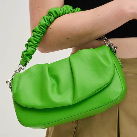 Meadow Vegan Leather Crossbody Chain Strap Citron Green - Picture 5 of 12